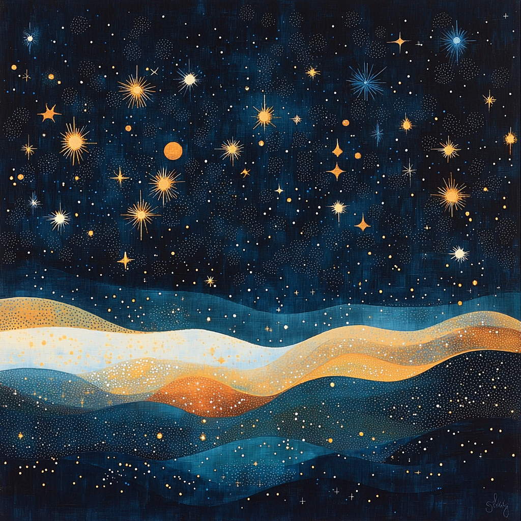 Georges Seurat Inspired Patterns Of The Night Sky Paint By Number