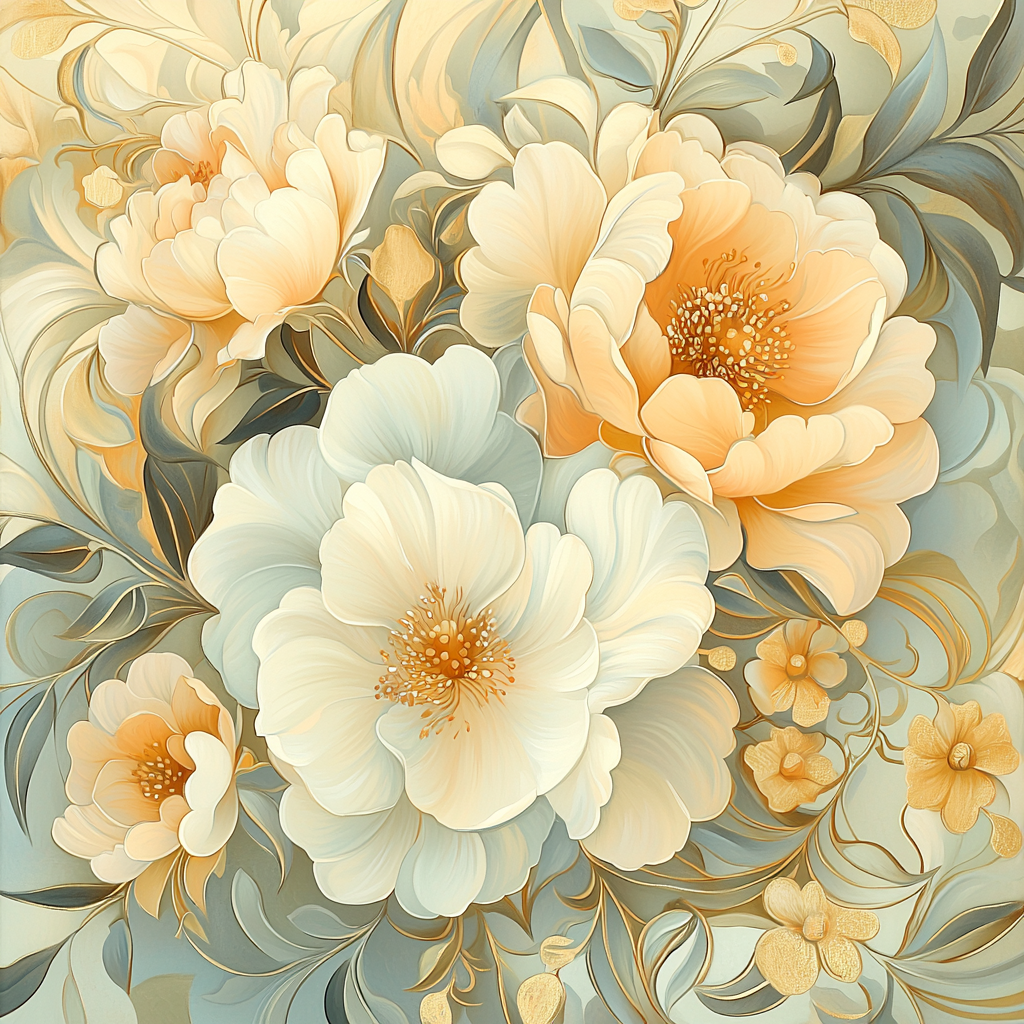 Alphonse Mucha Inspired Floral Cadence Numbered Painting Kits