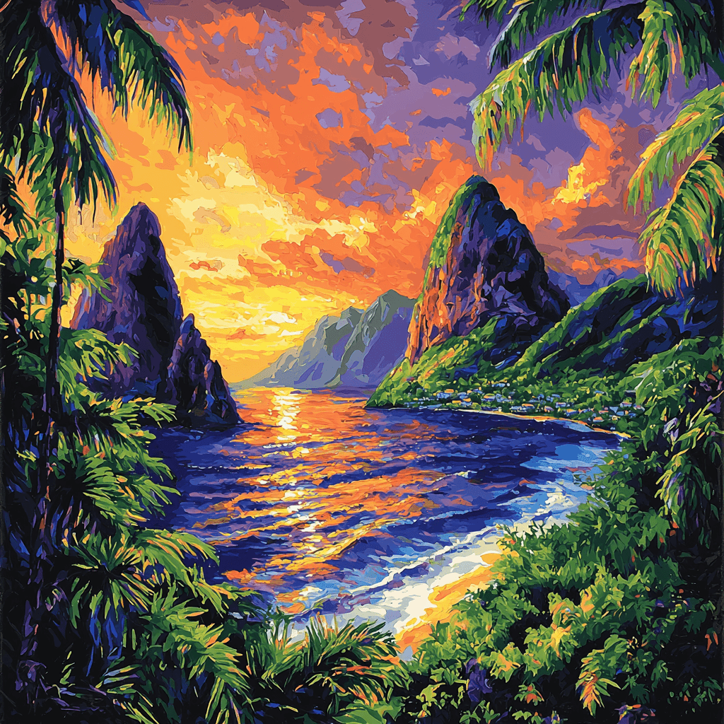 St. Lucia Pitons Paint By Numbers