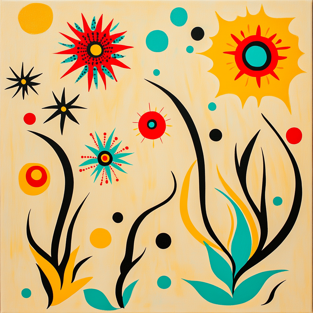 Joan Miró Inspired Dreamscape Garden DIY paint by numbers