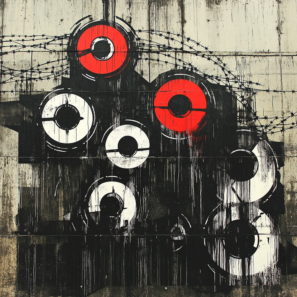 Banksy Inspired Surveillance Dystopia Number painting