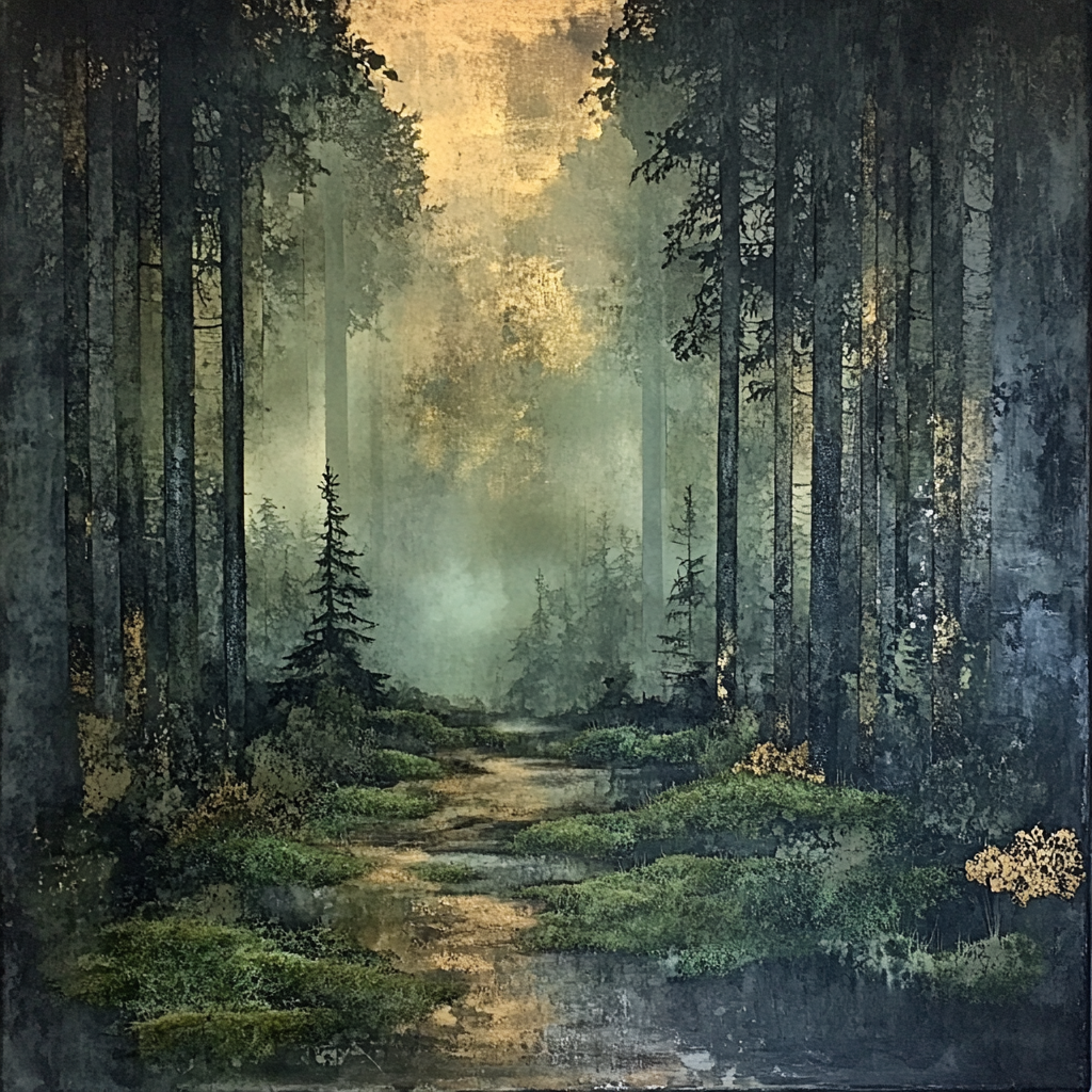 Max Ernst Inspired Forest Of Strange Forms paint by color