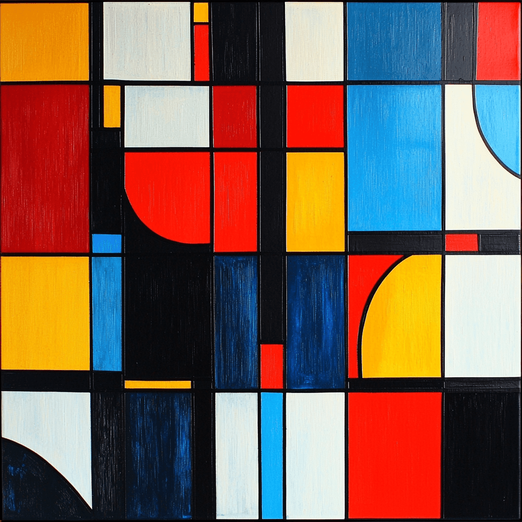 Piet Mondrian Inspired Patterns Of Time Paint By Numbers Kits