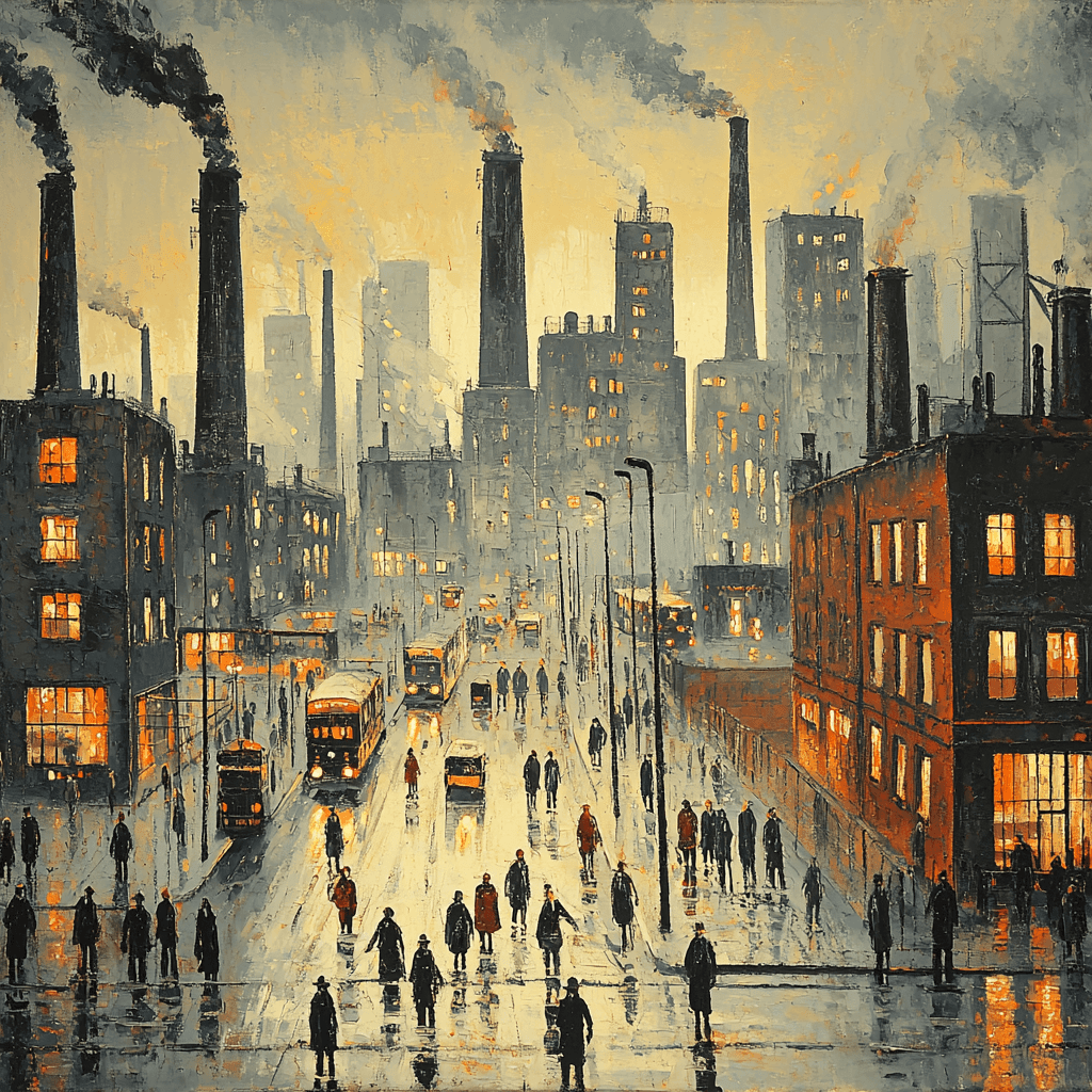 L.S. Lowry Inspired Industrial Rhythms Paint By Color