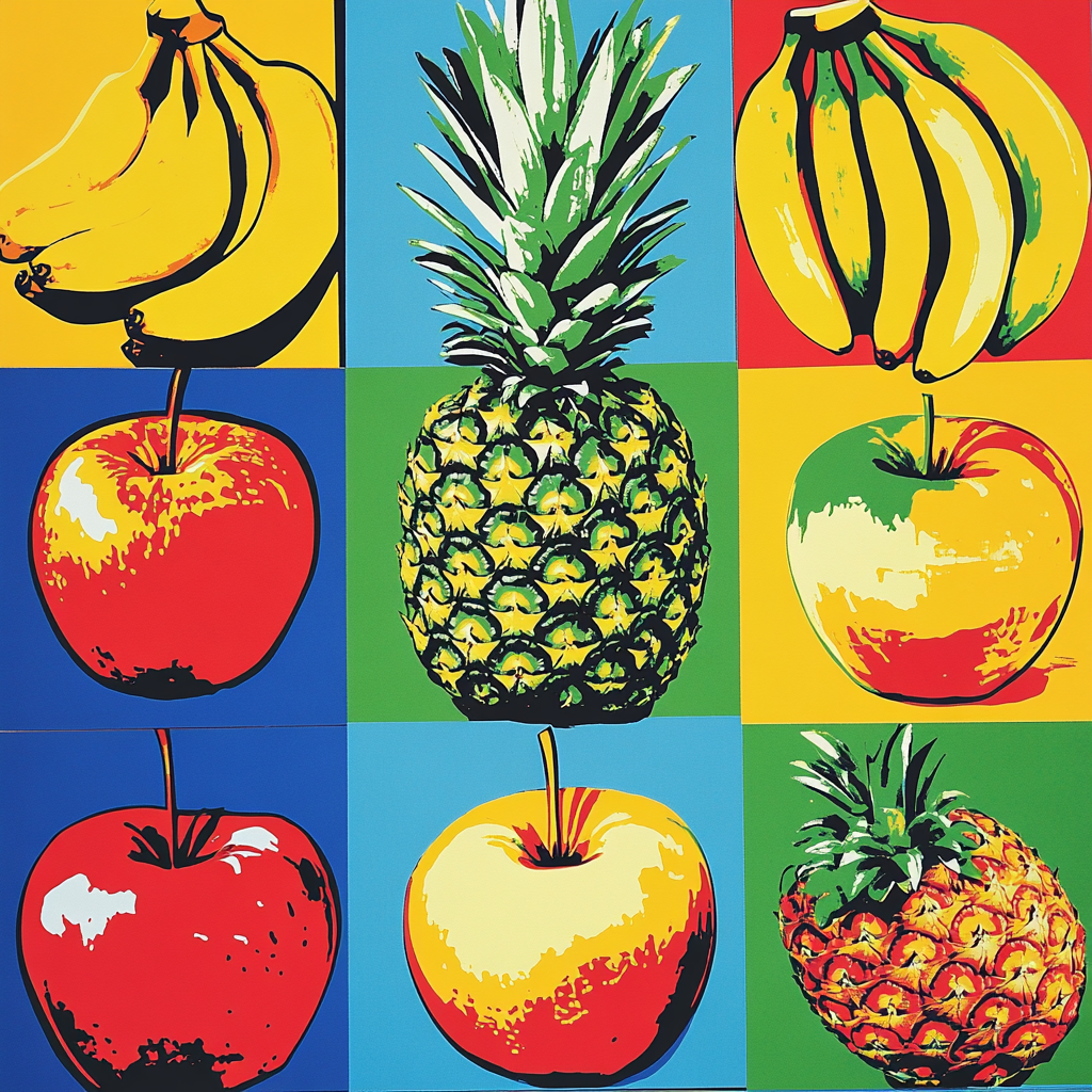 Andy Warhol Inspired Colorful Fruit Pop Art Paint by numbers art