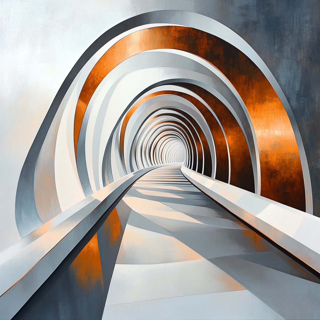 Eero Saarinen Inspired Futuristic Bridge paint by number