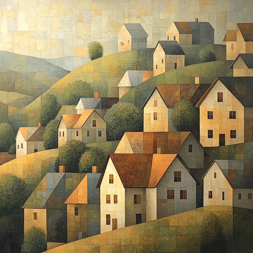 Paul Cézanne Inspired Mountain Village Paint by numbers art