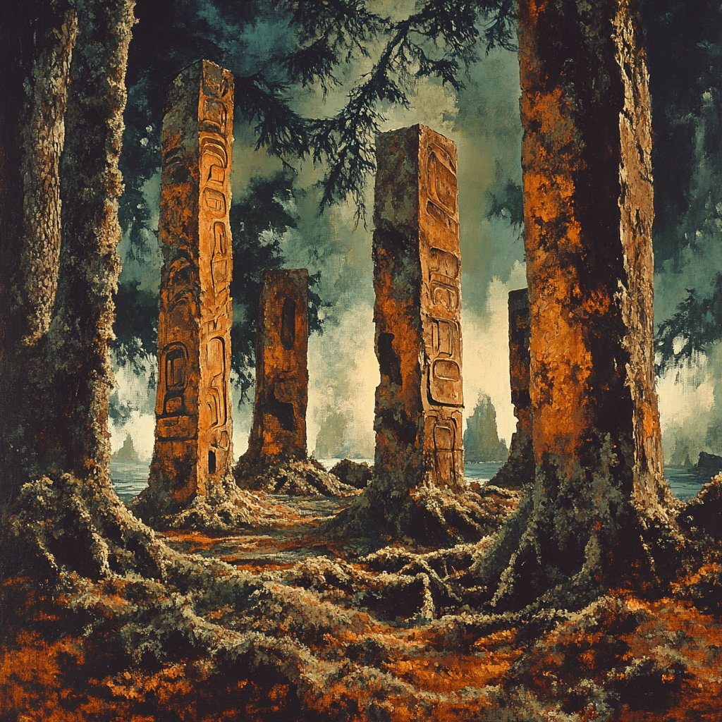 Emily Carr Inspired Totem Grove Painting by numbers kit