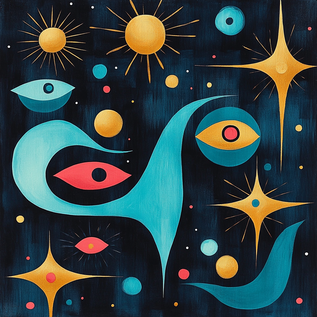 Joan Miró Inspired Cosmic Dreamscape Painting by numbers kit