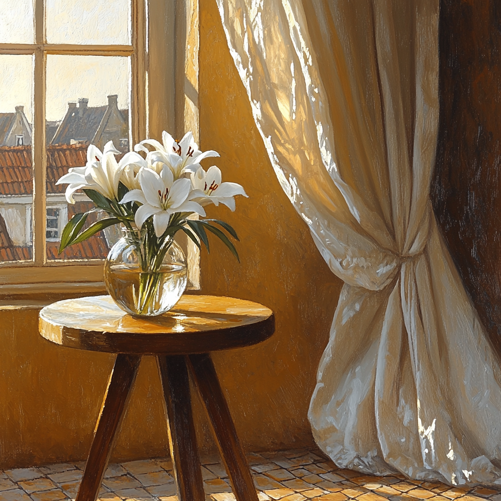 Johannes Vermeer Inspired Golden Reflection In Delft Window Painting by numbers kit