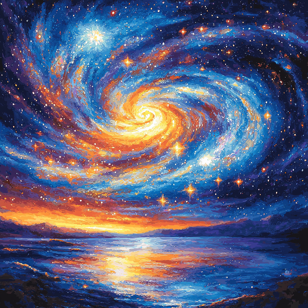 Vincent Van Gogh Inspired Majestic Cosmic Voyage Paint By Number