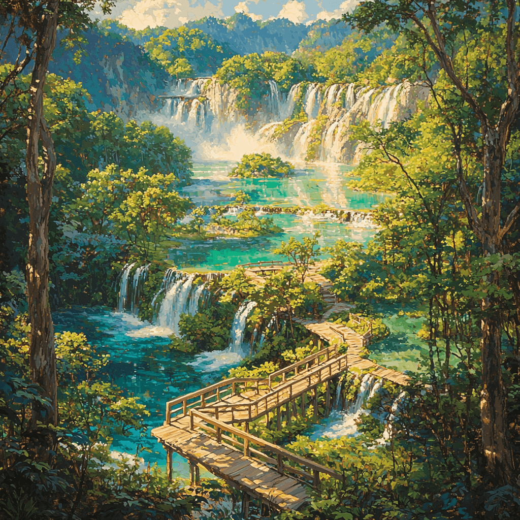 Plitvice Lakes National Park, Croatia Numbered Painting Kits