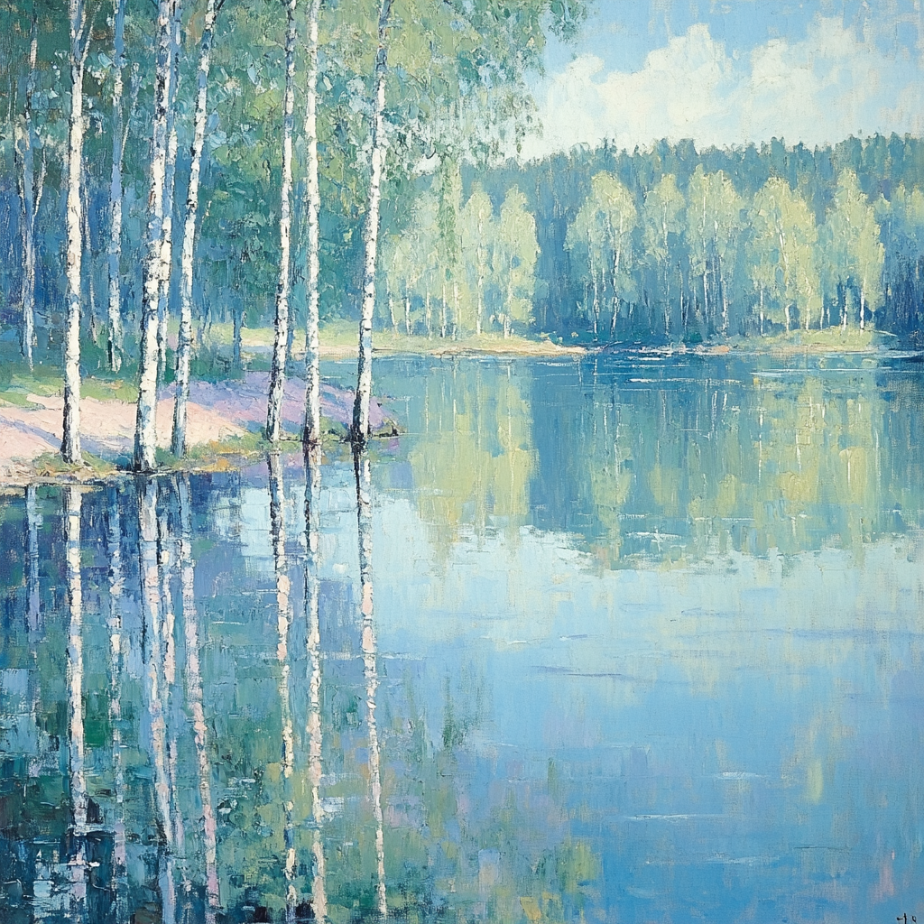 Claude Monet Inspired Poplar Riverbank Study painting number kit