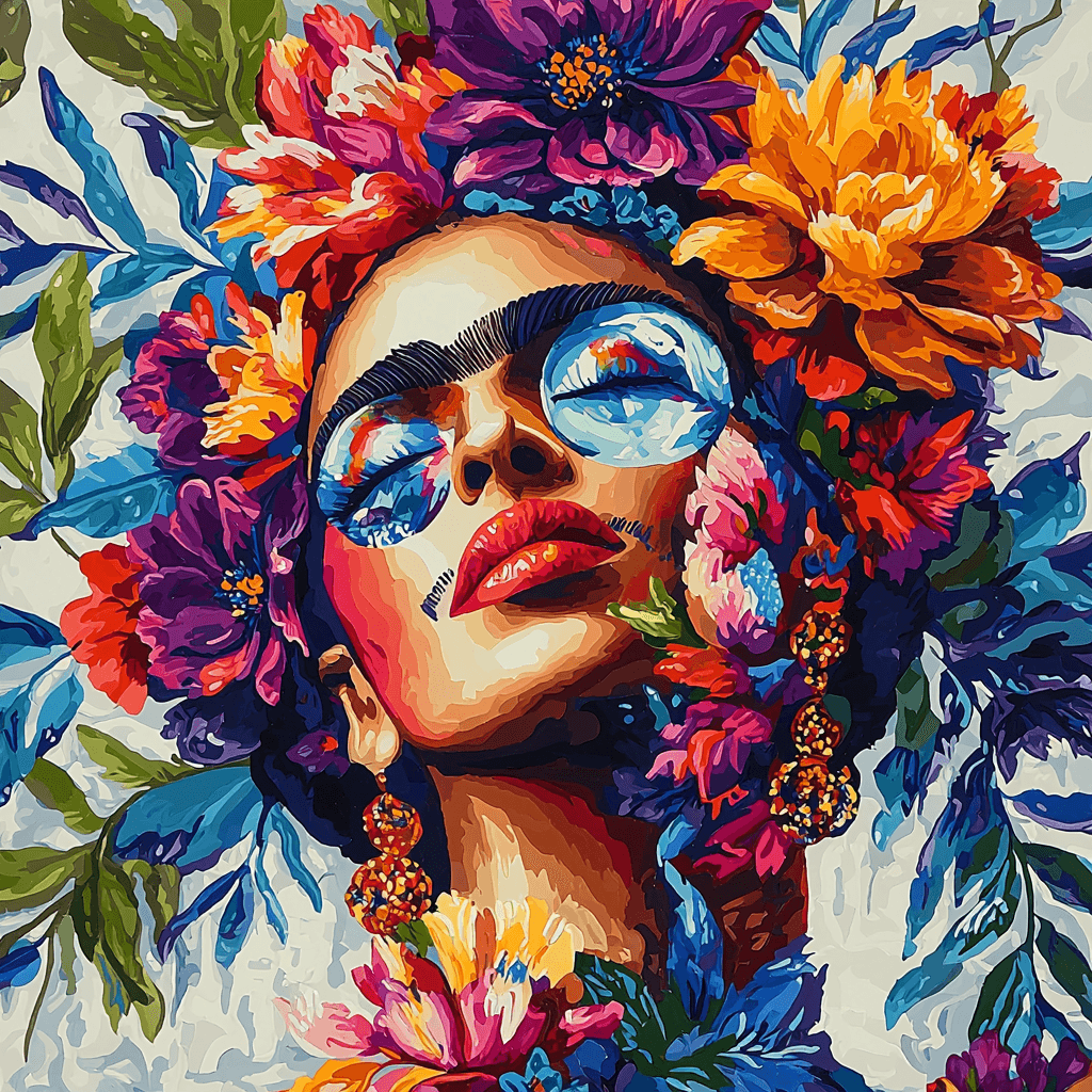 Frida Kahlo Inspired Reflections Of Resilience Painting Number Kit