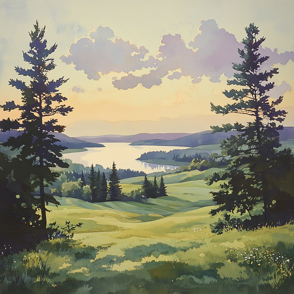 Franklin Carmichael Inspired Rolling Hills Under Celestial Glow Paint by numbers kits