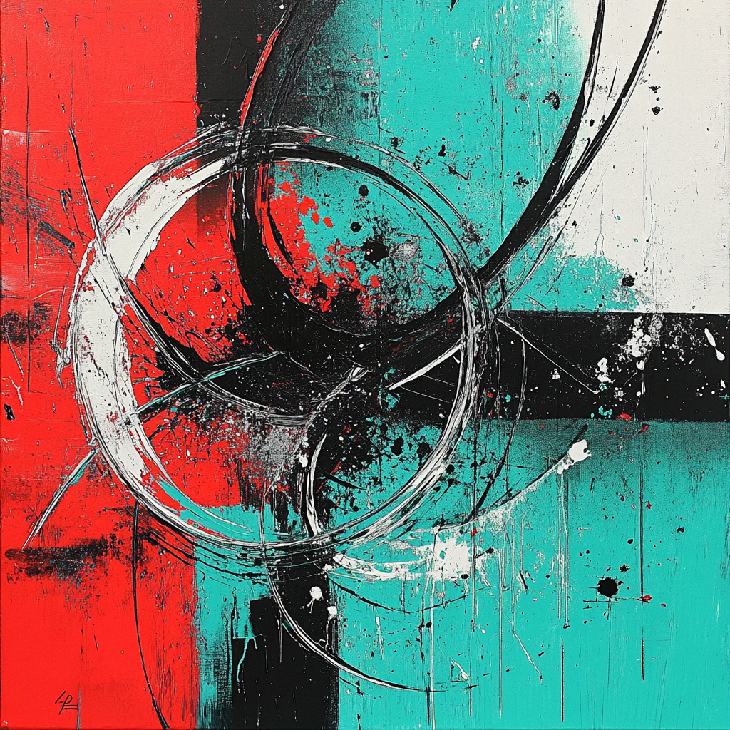 Jackson Pollock Inspired Electric Field Of Pulsating Lines paint by color