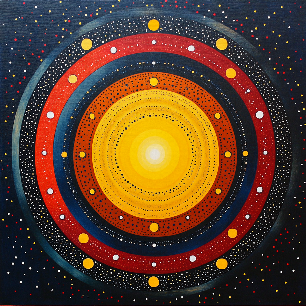 Yayoi Kusama Inspired Galactic Polka Mandala Numbered painting kits