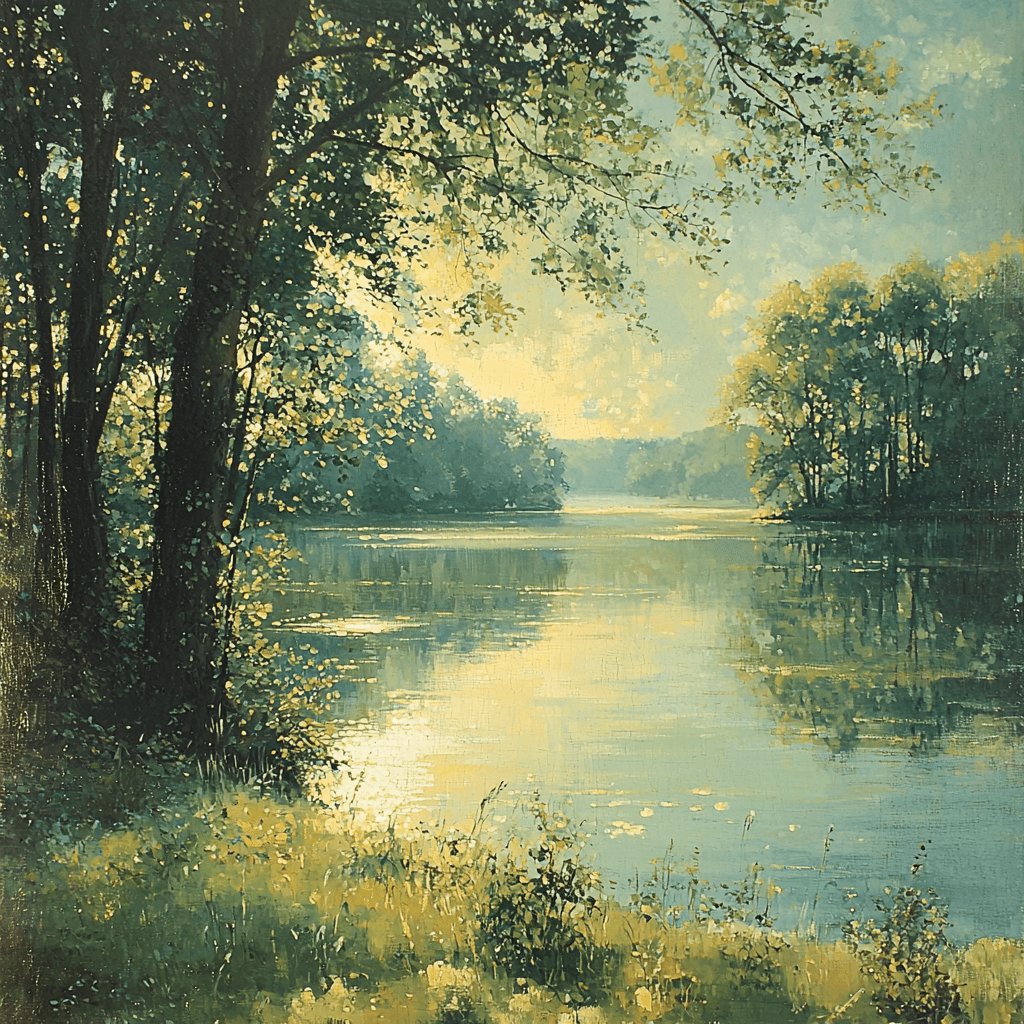 Jean-Baptiste-Camille Corot Inspired Water's Edge Paint By Color