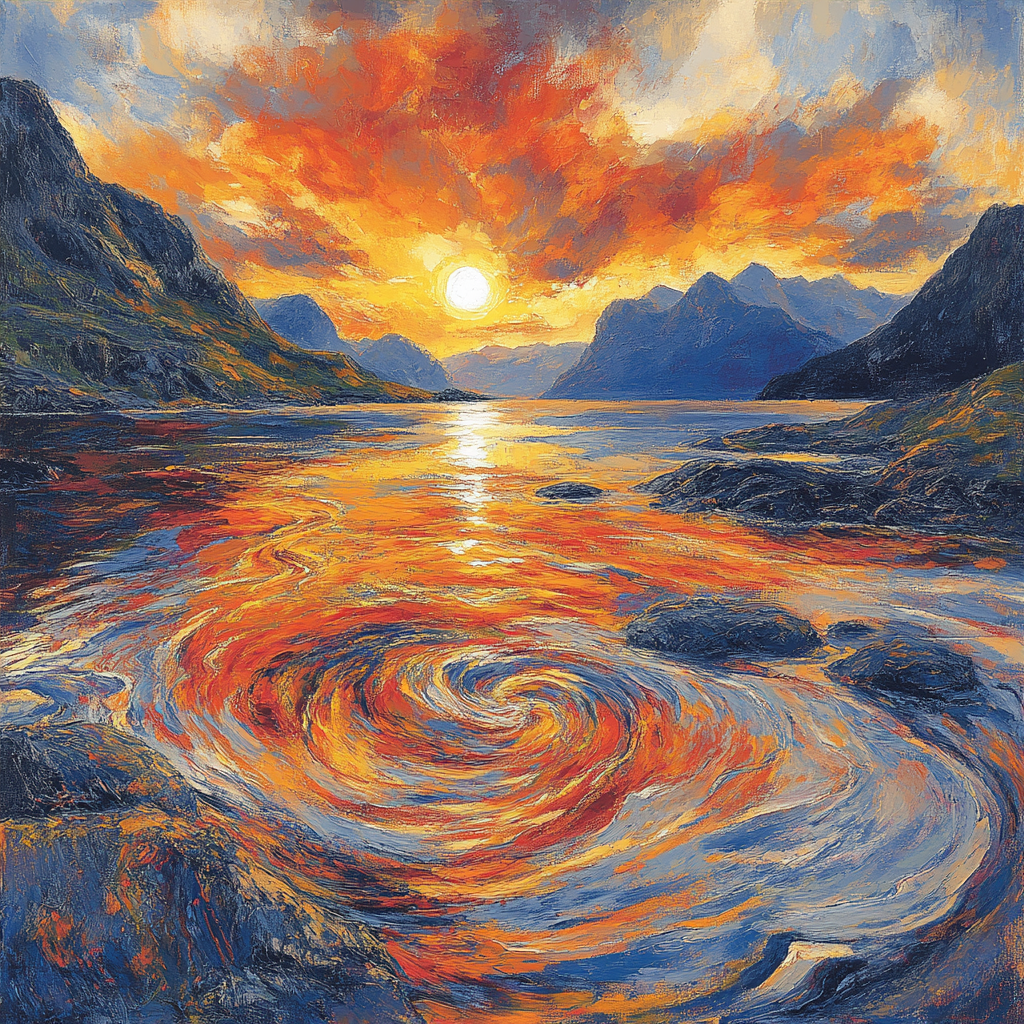 Edvard Munch Inspired Twilight Fjord Reverie Paint by numbers kits