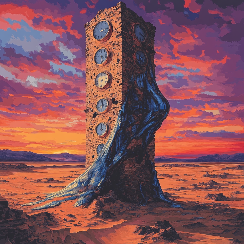 Salvador Dali Inspired Melting Watch Tower DIY paint by numbers