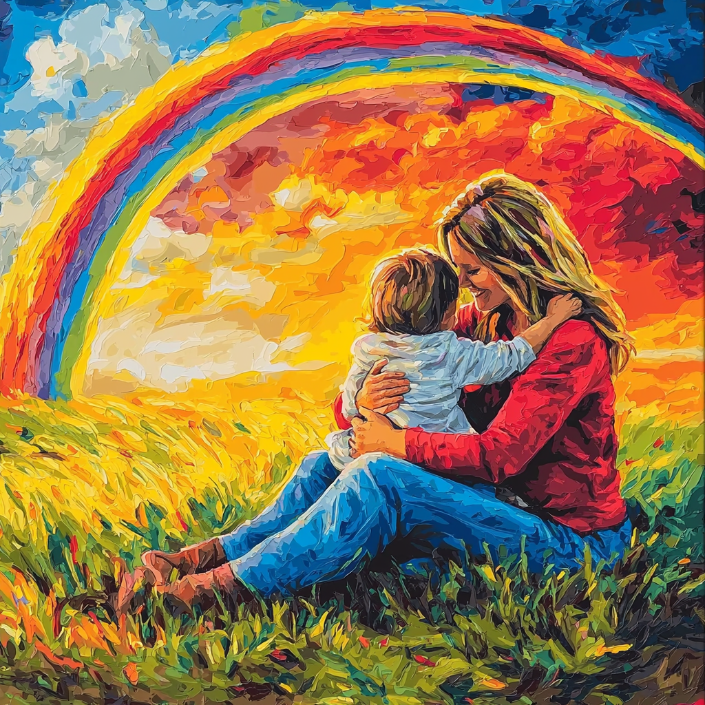 Hugs Under The Rainbow Painting Number Kit
