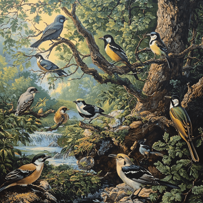 John James Audubon Inspired Majestic Wilderness Paint By Color