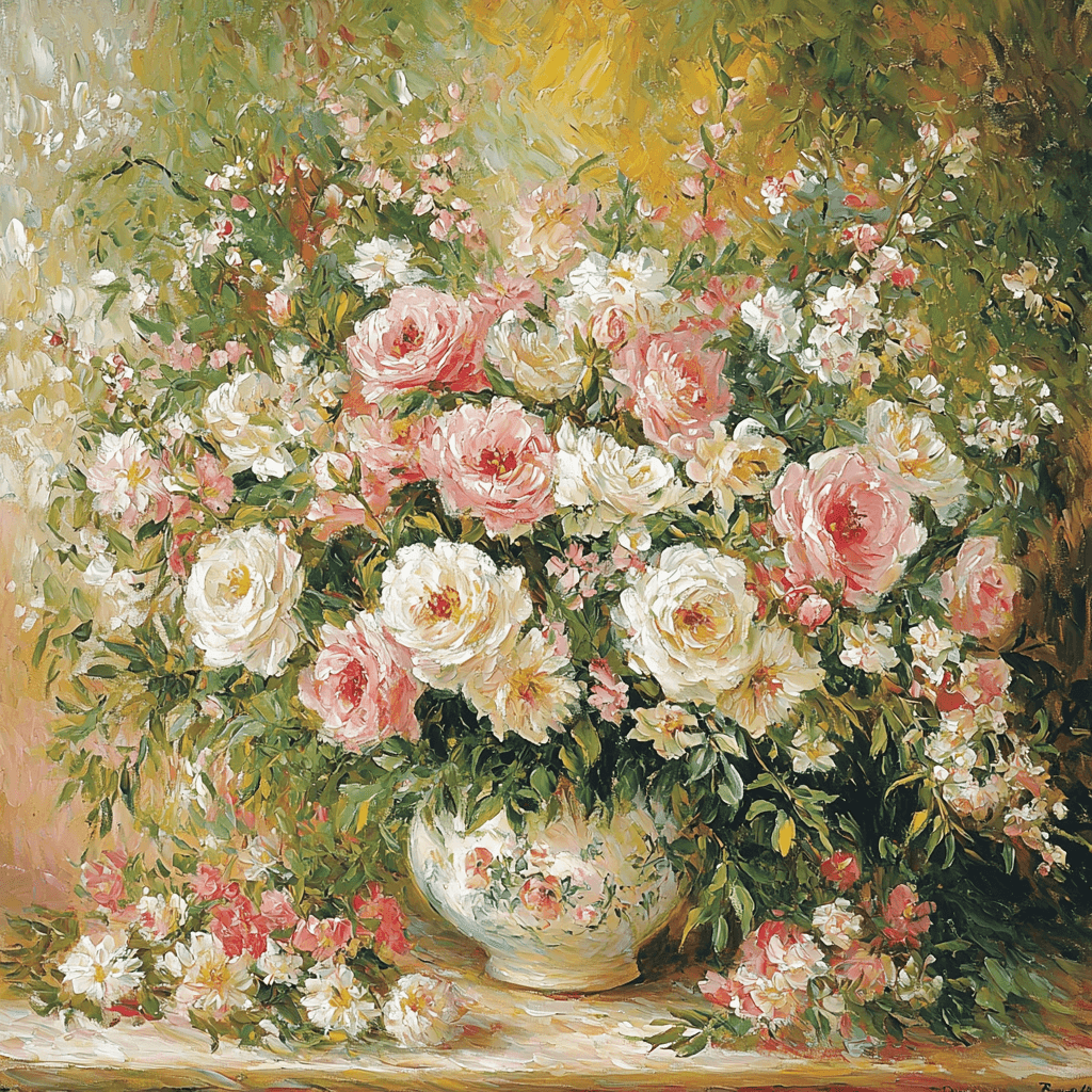 Pierre-Auguste Renoir Inspired Dreamy Floral Arrangement Painting Number Kit