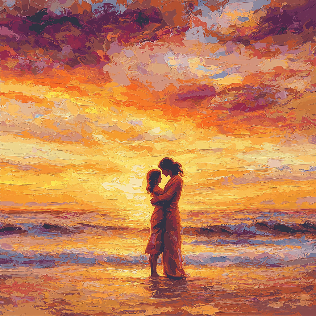 Sunset Beach Hugs Paint By Numbers Kits