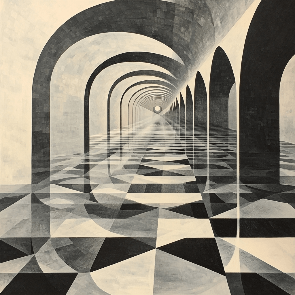 M.C. Escher Inspired Infinity's Reflection Paint By Numbers Art