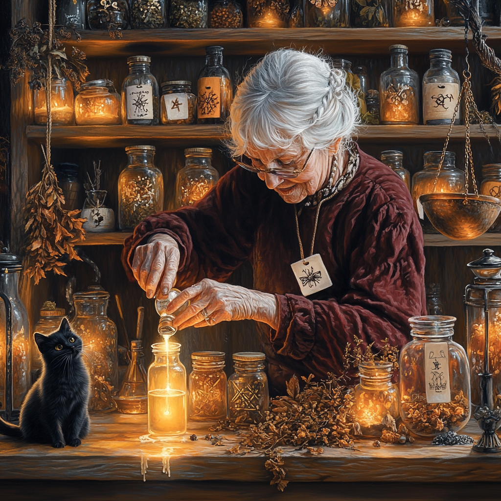 Midnight Apothecary With Halloween Elixirs Paint by numbers art