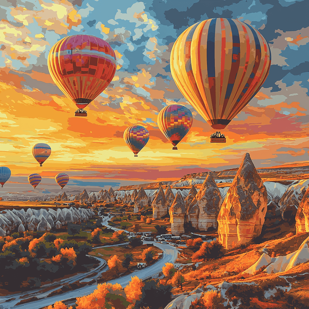 Cappadocia Hot Air Balloon Ride - Turkey Paint By Numbers