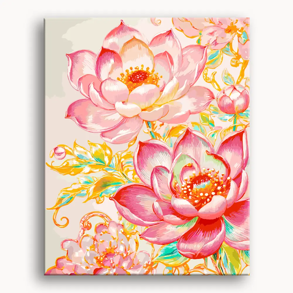 Happy Painting Exclusive DIY Paint by Number Kit Stress Relief Relaxation Toys Beginner Painting Kits Handicrafts with Lions Flowers & Birds Designs