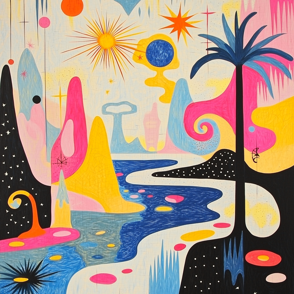 Joan Miró Inspired Surreal Landscapes DIY Paint By Numbers