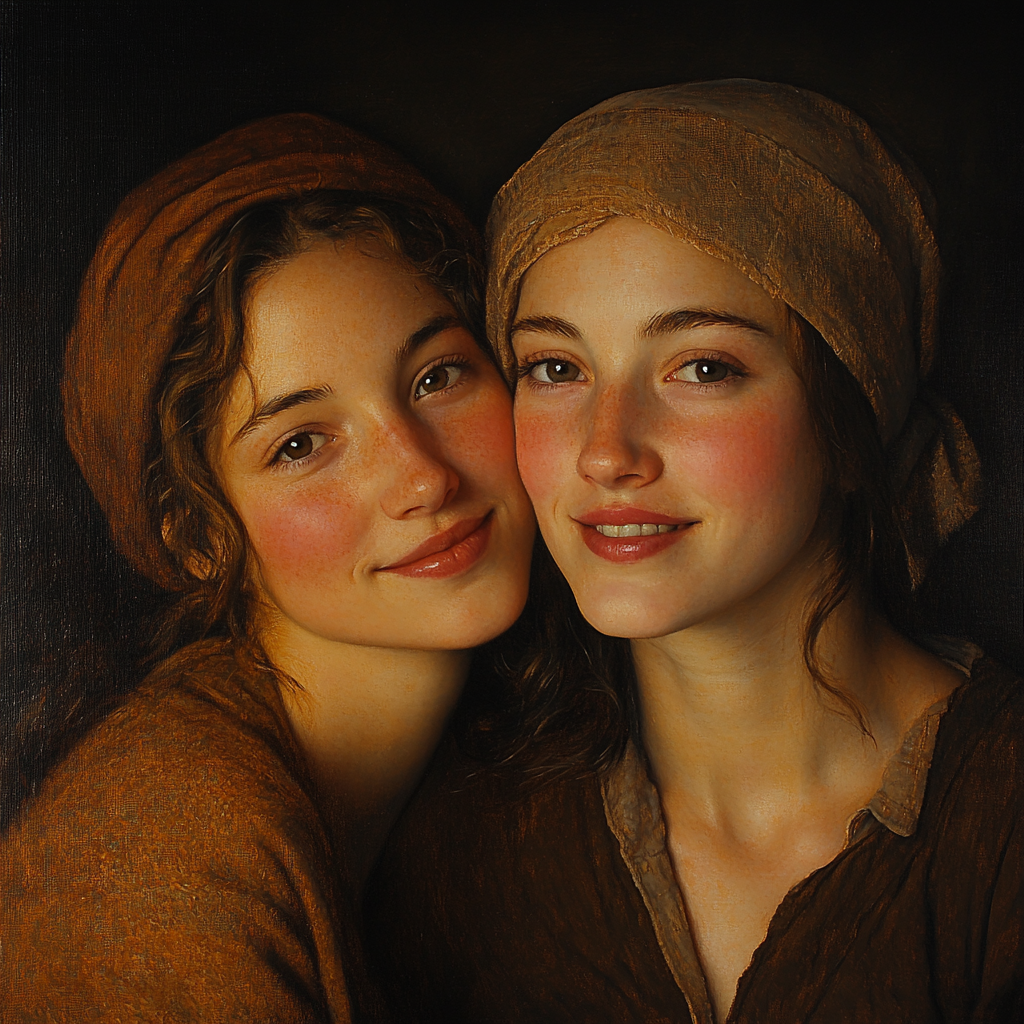 Rembrandt Inspired Portrait Of Friendship Number painting