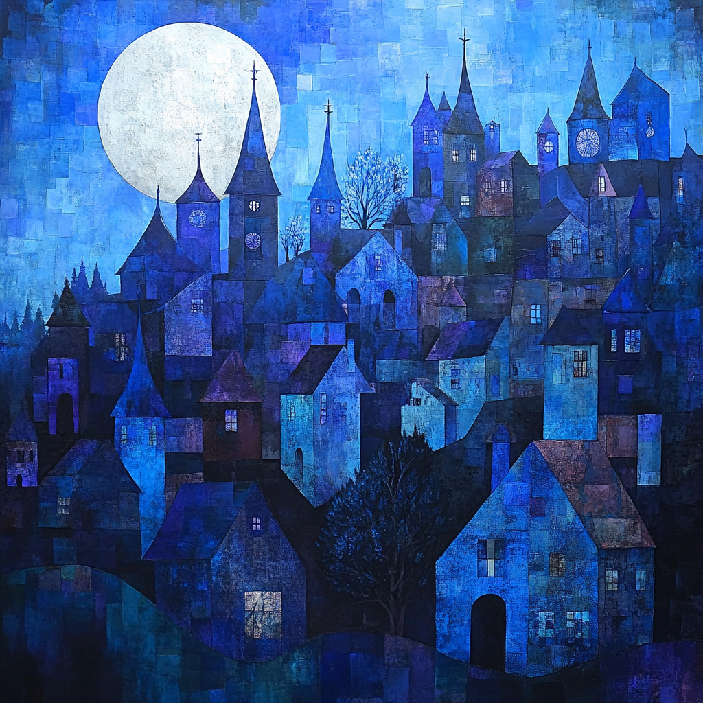 Marianne Von Werefkin Inspired Moonlit Village DIY paint by numbers
