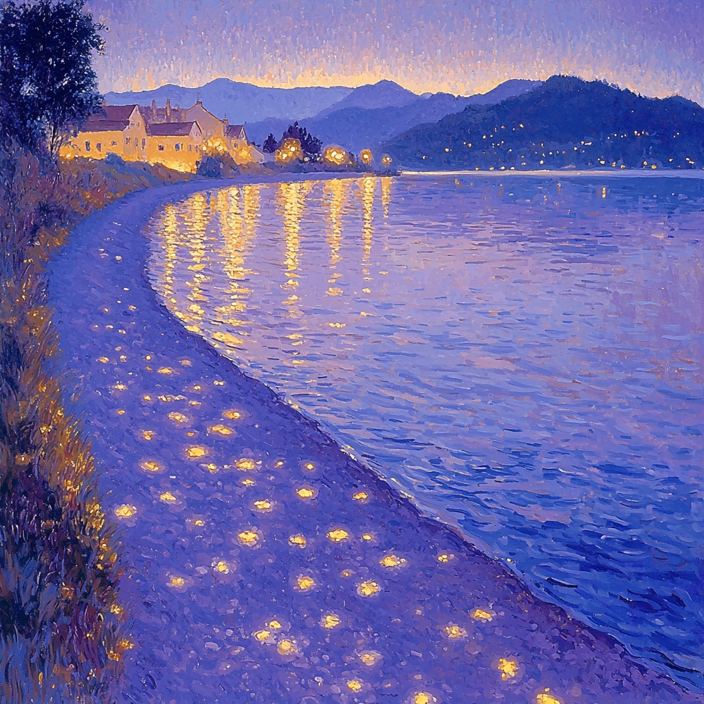 Georges Seurat Inspired Twilight Tides Paint By Color