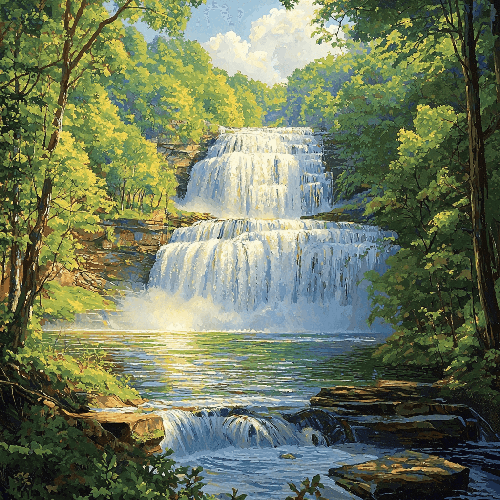 Georges Seurat Inspired Cascading Cascades Painting By Numbers Kit