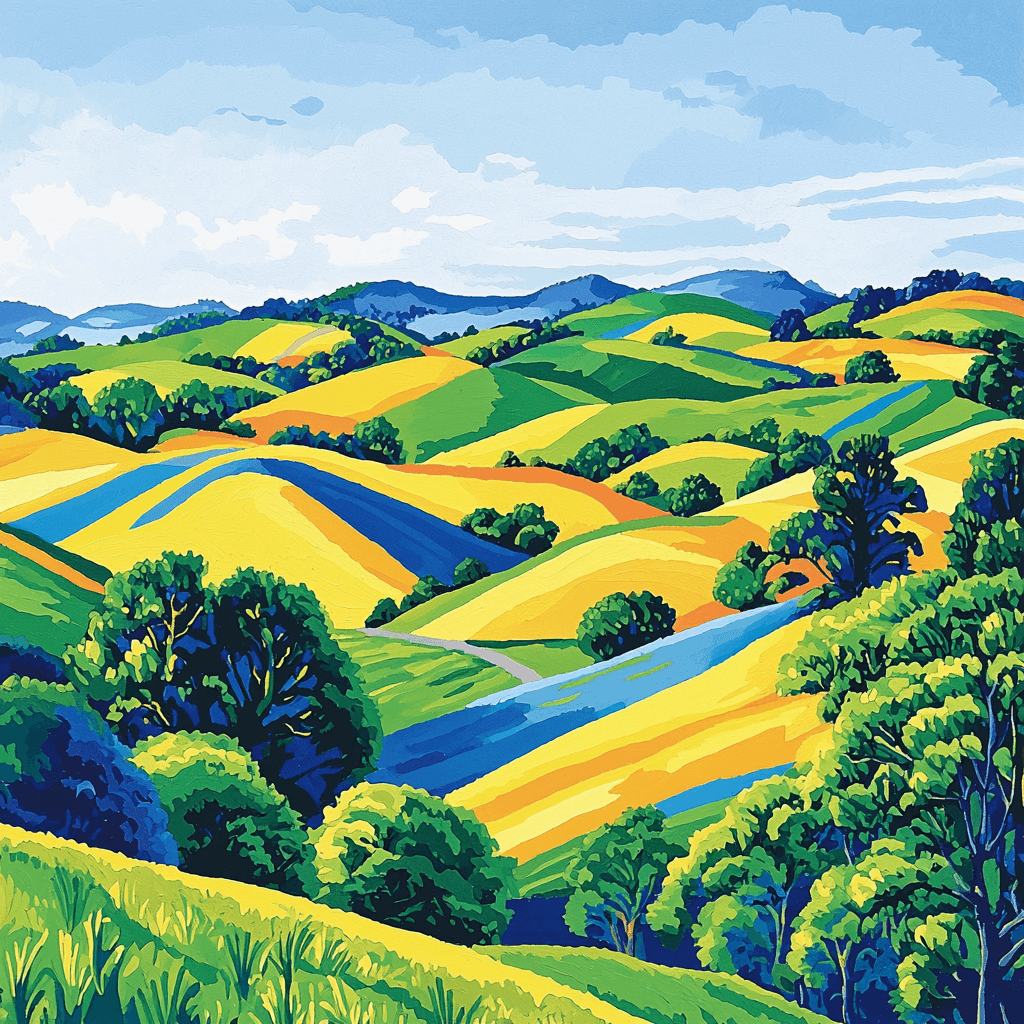 David Hockney Inspired Vibrant Dreams Painting Number Kit