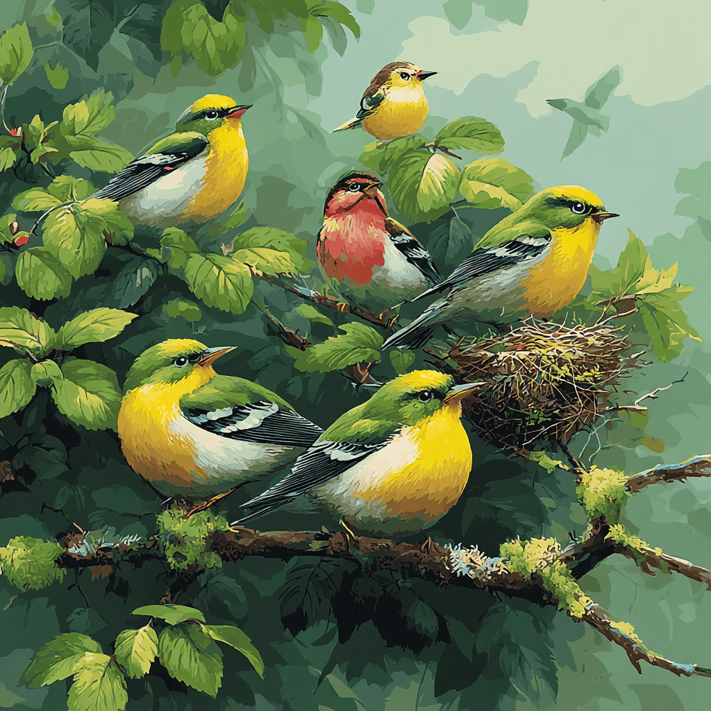 Songbird Of Happiness Painting By Numbers Kit