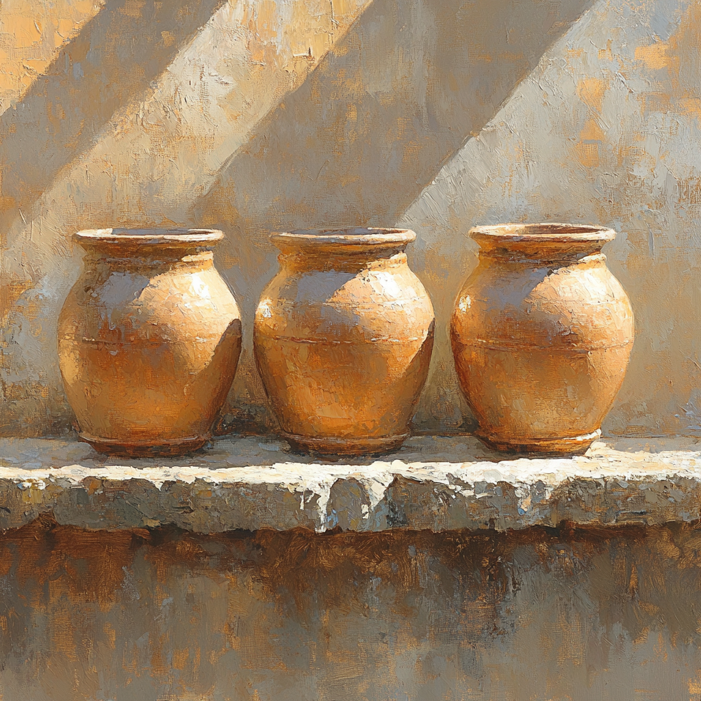 Diego Velázquez Inspired Ceramic Water Jars In Silver Light paint by color