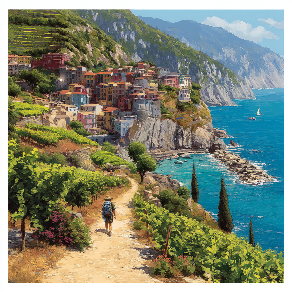 Cinque Terre Coastal Trail Paint By Color