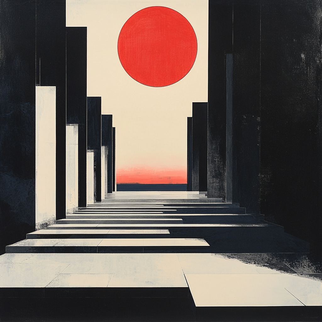 Kazimir Malevich Inspired Geometric Dawn Paint by numbers art