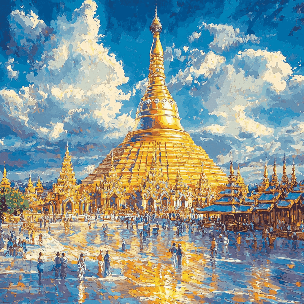 Shwedagon Pagoda - Myanmar Paint By Numbers