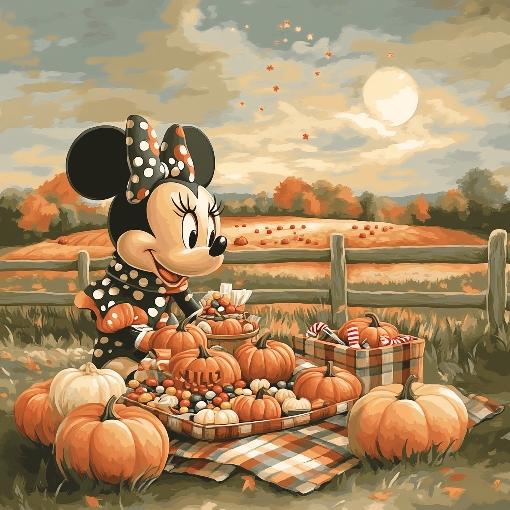 Pumpkin Patch Picnic With Minnie painting number kit