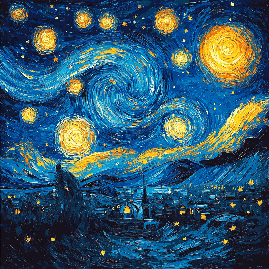 Vincent Van Gogh Inspired Radiance Of The Cosmos Paint By Color
