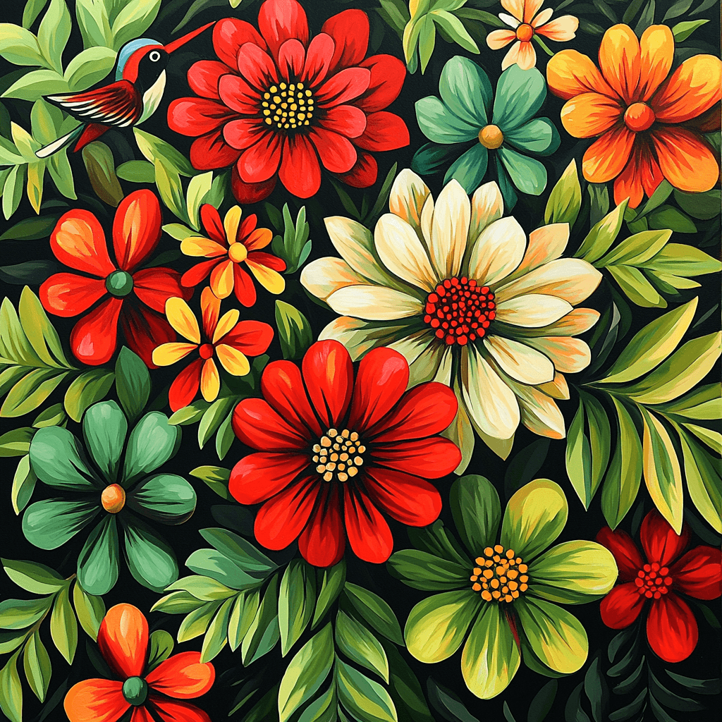 Frida Kahlo Inspired Dreamy Flowers DIY Paint By Numbers