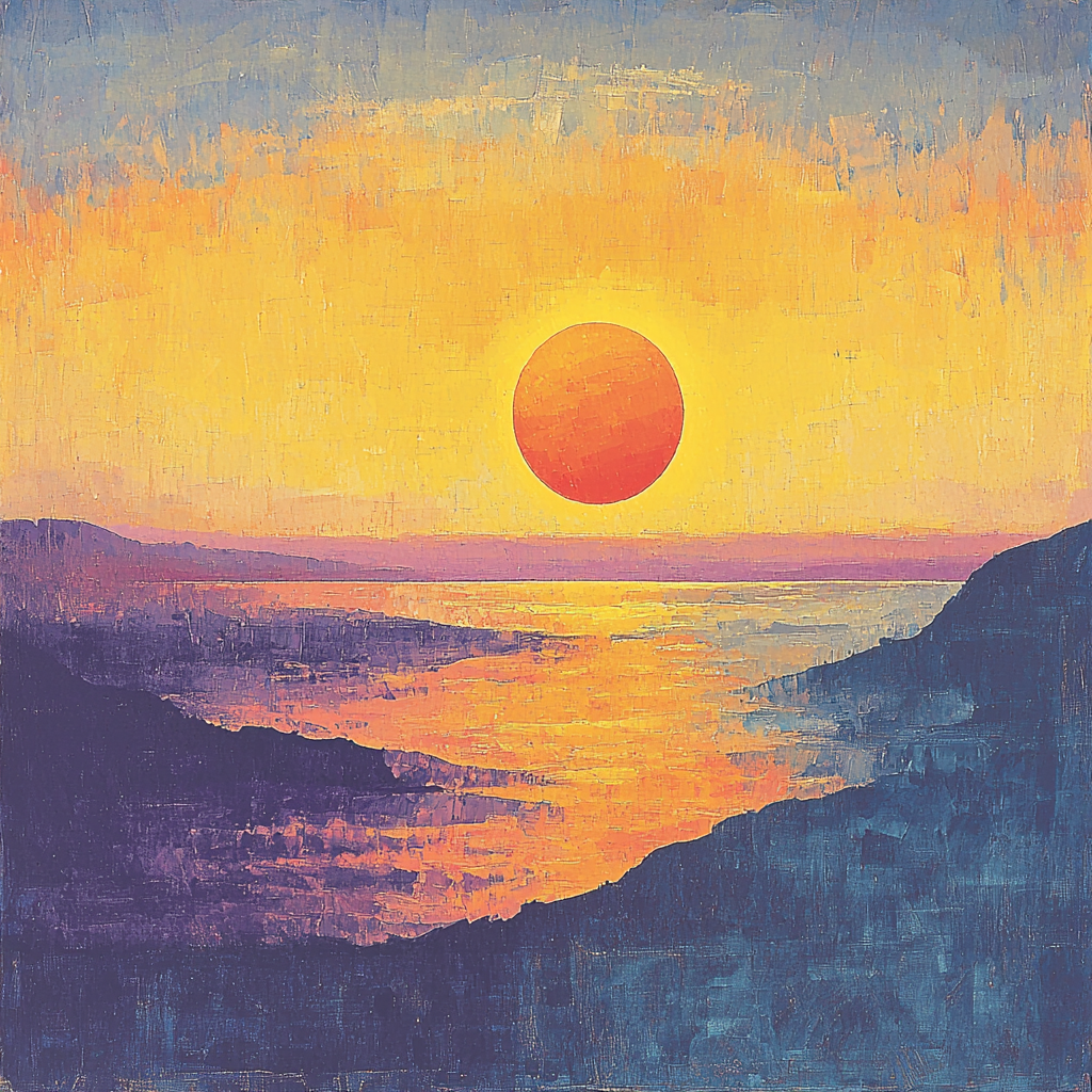 Georges Seurat Inspired Sunrise Symphony Paint By Color