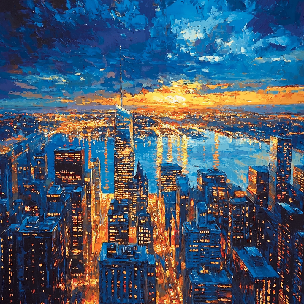 Edward Hopper Inspired City Lights And Dreams Number Painting