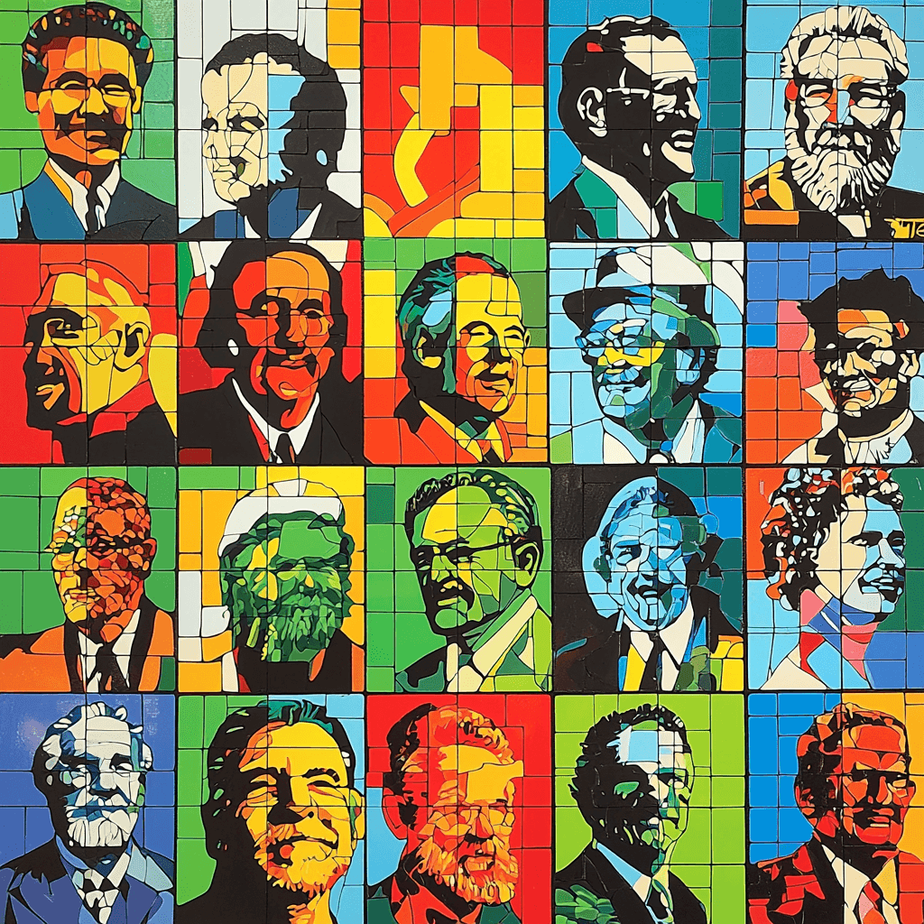 Keith Haring Inspired Historical Figure Montage DIY Paint By Numbers