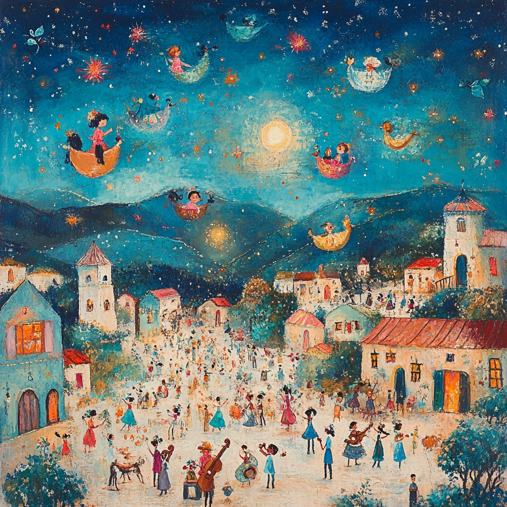 Marc Chagall Inspired Village Festival paint by numbers